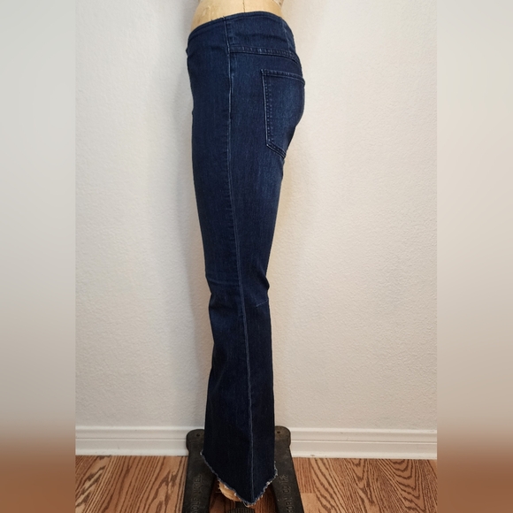 Free People Blue Denim Penny Pull-On Flare Jeans - Picture 6 of 9